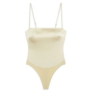 We wore what chiffon champagne body suit